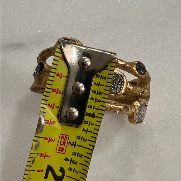 Gold Capri 3 Row Coin & Crystal Pavé Bangle - Picture 9 of 9